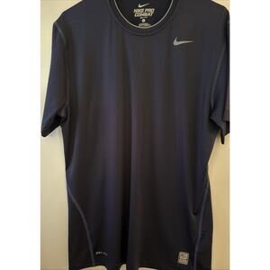 Nike - Pro Combat Dri-Fit, Compression Fitted, Men’s Shirt, Blue Large